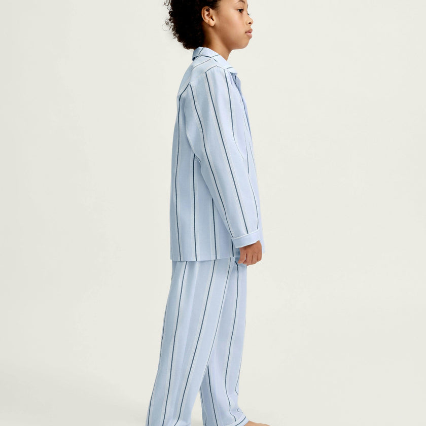 Kid's Twill Pajama Set in Coastal Stripe