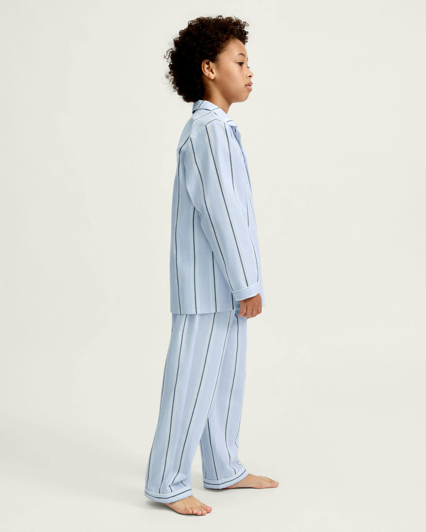 Kid's Twill Pajama Set in Coastal Stripe