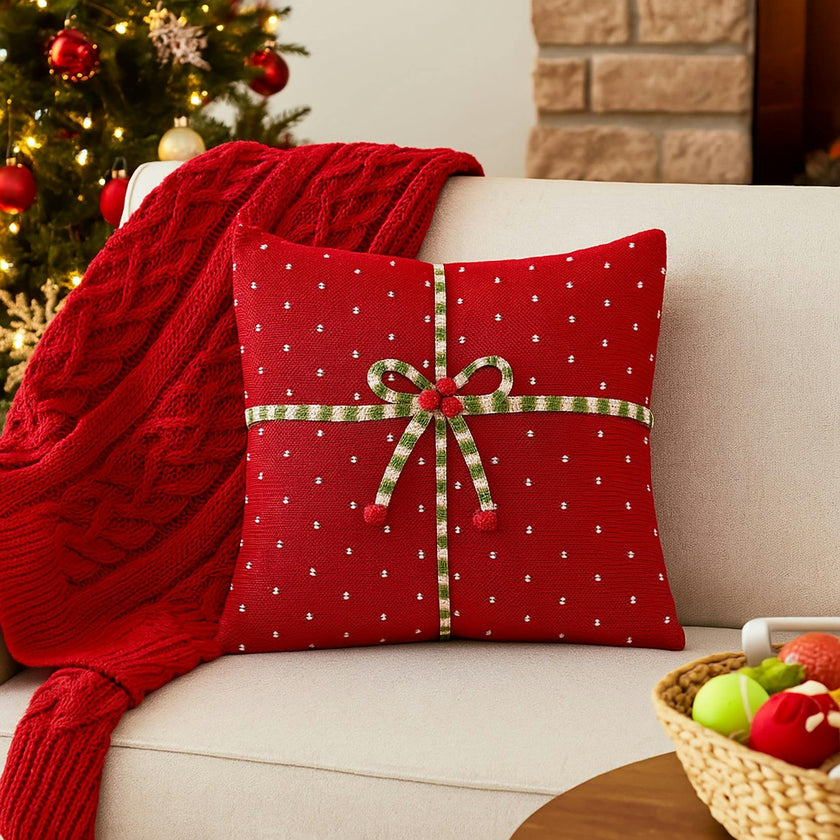 Gift Candy Stripe with Dots Pillow