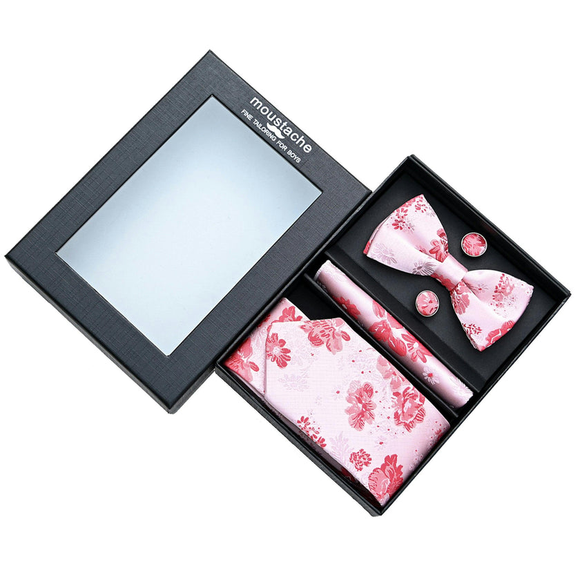 Pink Floral Tie Set
