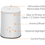 1.2 Gal. Cool Mist Top Fill Humidifier & Aroma Diffuser for Medium to Large Rooms