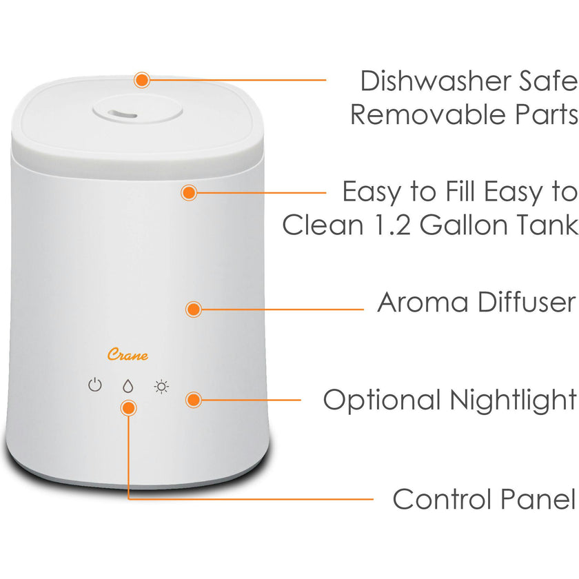 1.2 Gal. Cool Mist Top Fill Humidifier & Aroma Diffuser for Medium to Large Rooms
