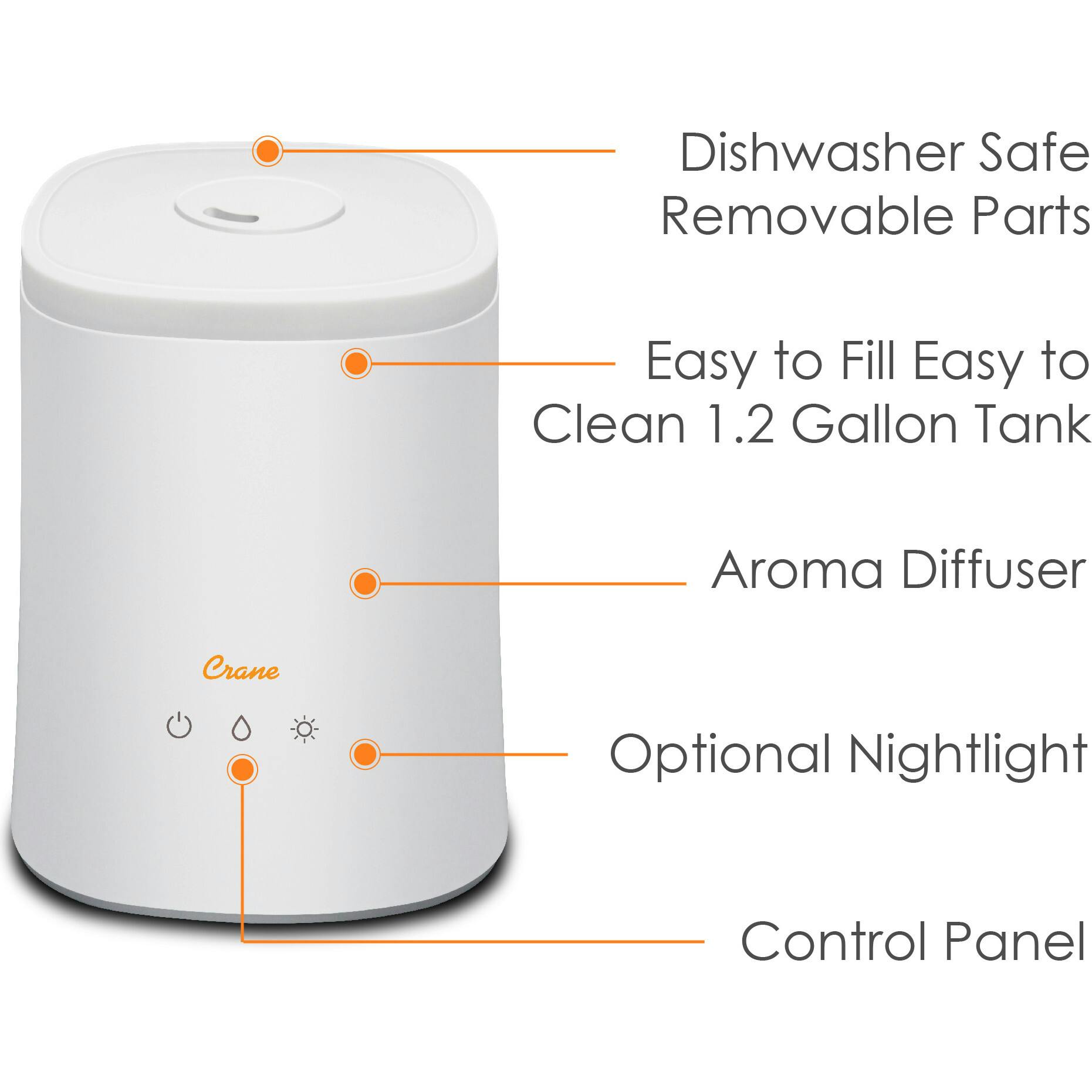 1.2 Gal. Cool Mist Top Fill Humidifier & Aroma Diffuser for Medium to Large Rooms