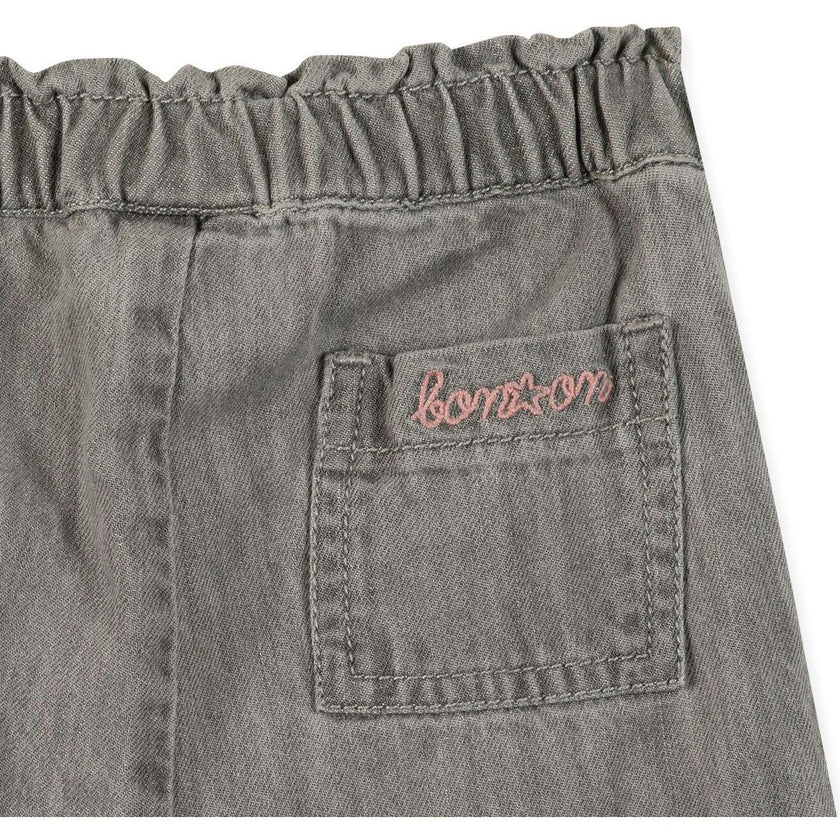 BONTON Soft Grey Embroidered Jade Baby Pants