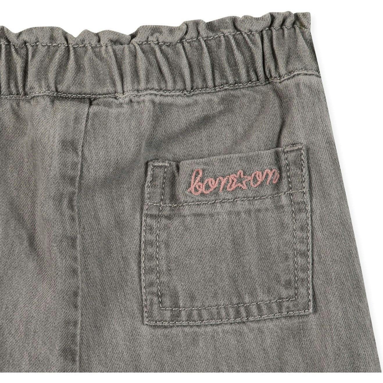 BONTON Soft Grey Embroidered Jade Baby Pants