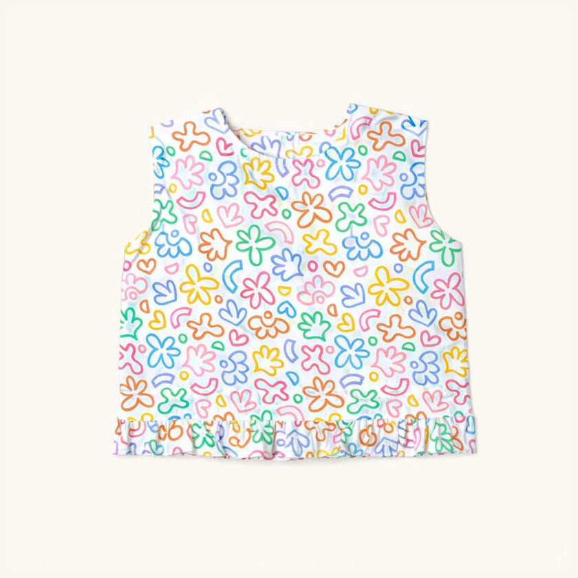 The Convertible Top in Rainbow Doodle