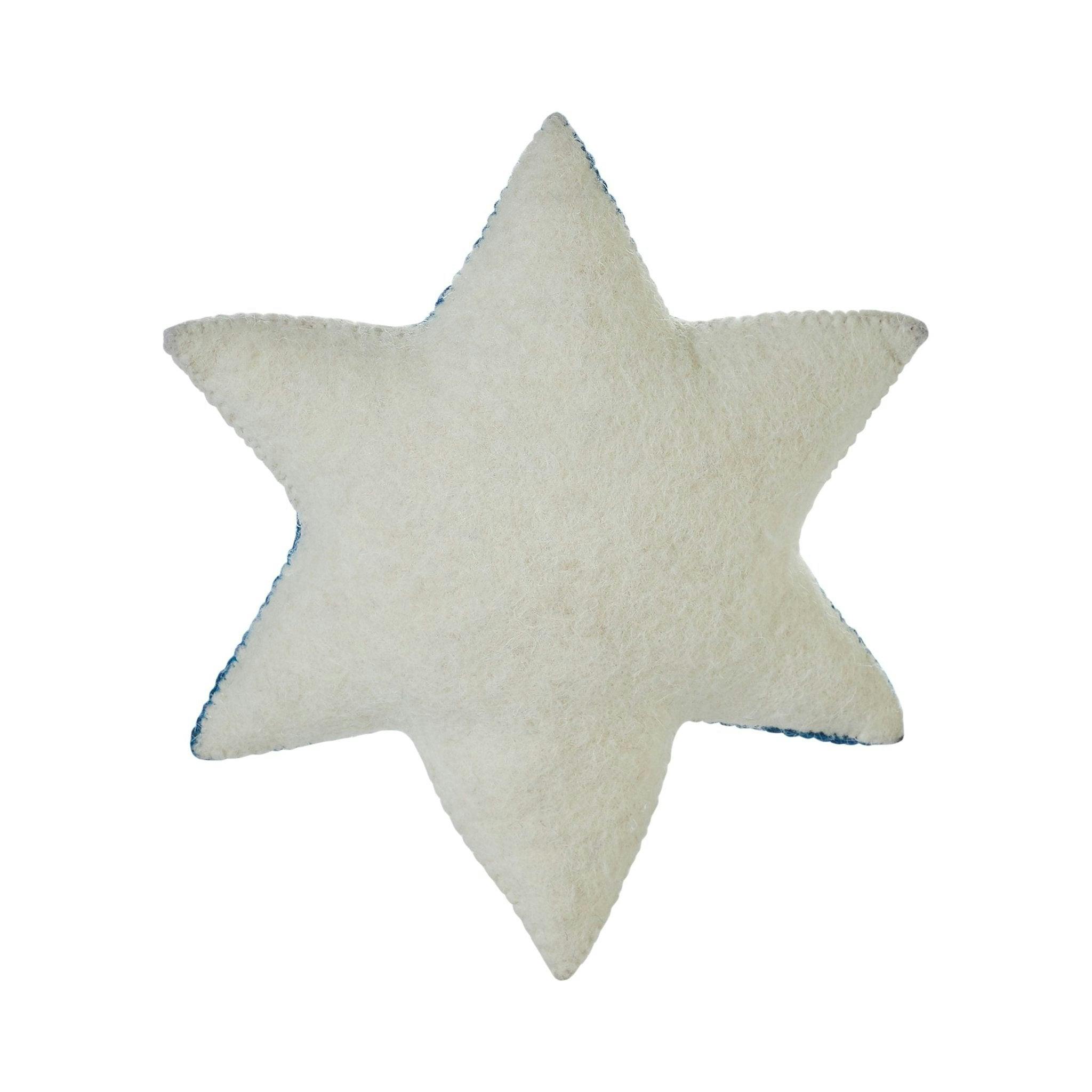 Handmade Hand Felted Wool Christmas Tree Topper - Star of David Arcadia Home