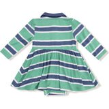 Rugby Stripe - Long Sleeve Polo Bodysuit Dress