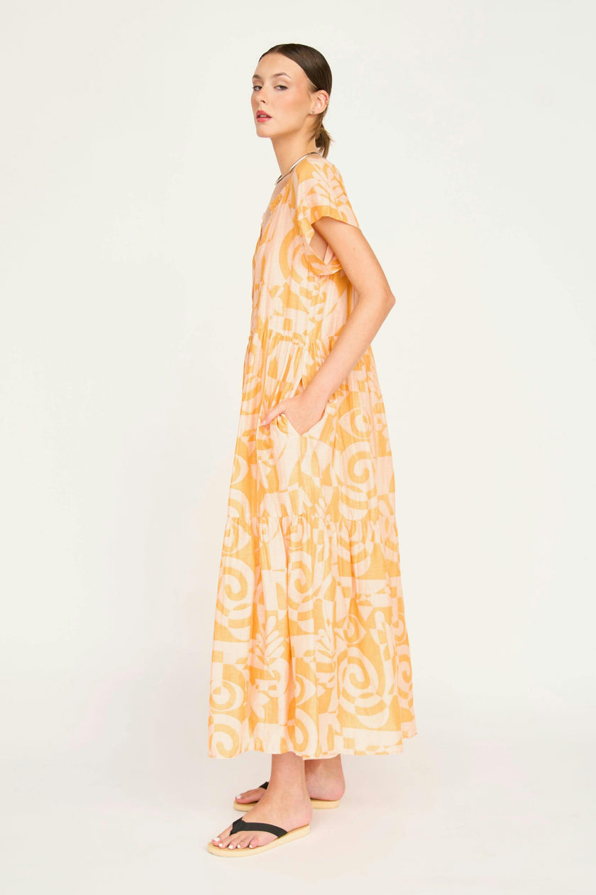 Vienna Maxi Dress in Orangesicle