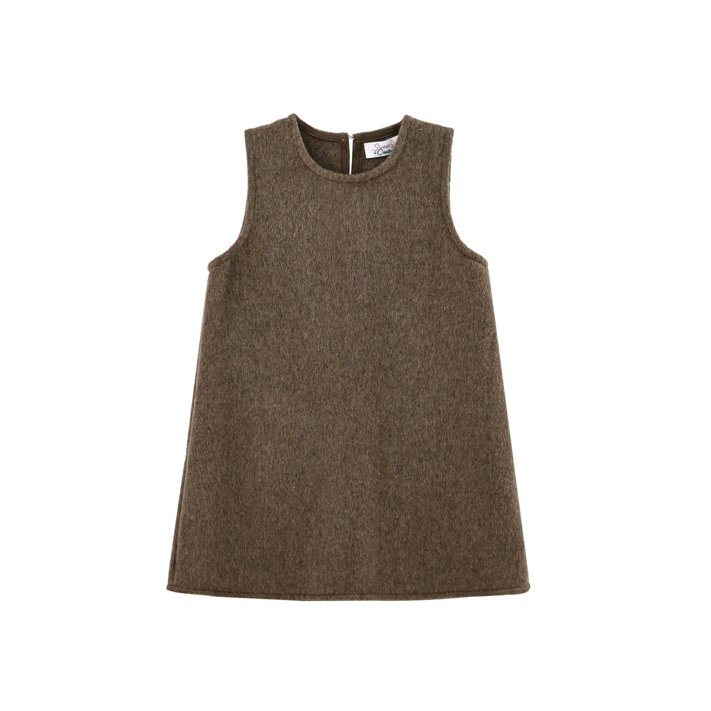 Brown Wool Dress & Jacket Set