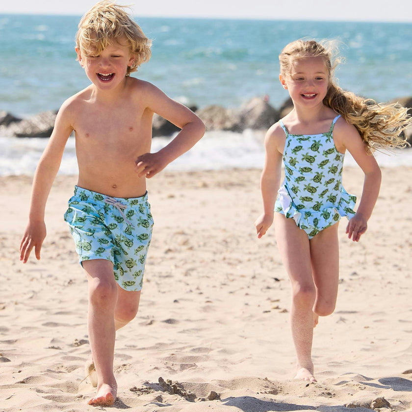 Peplum Swimsuit in Turtle