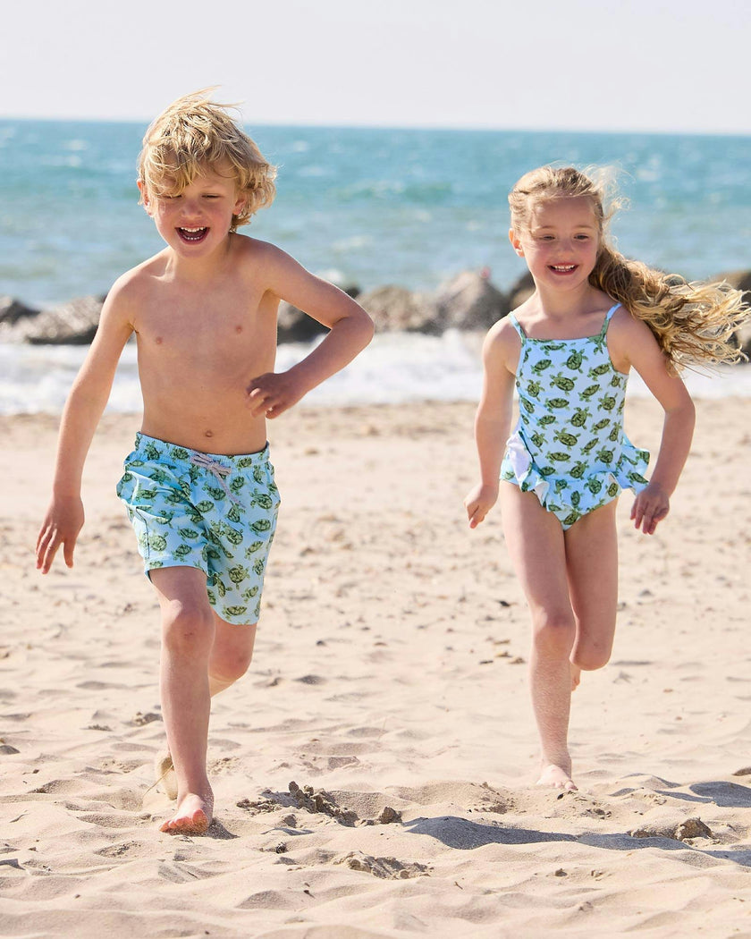 Peplum Swimsuit in Turtle