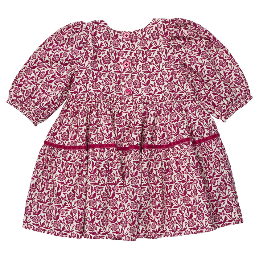 Girls Maribelle Dress - Burgundy Climbing Floral