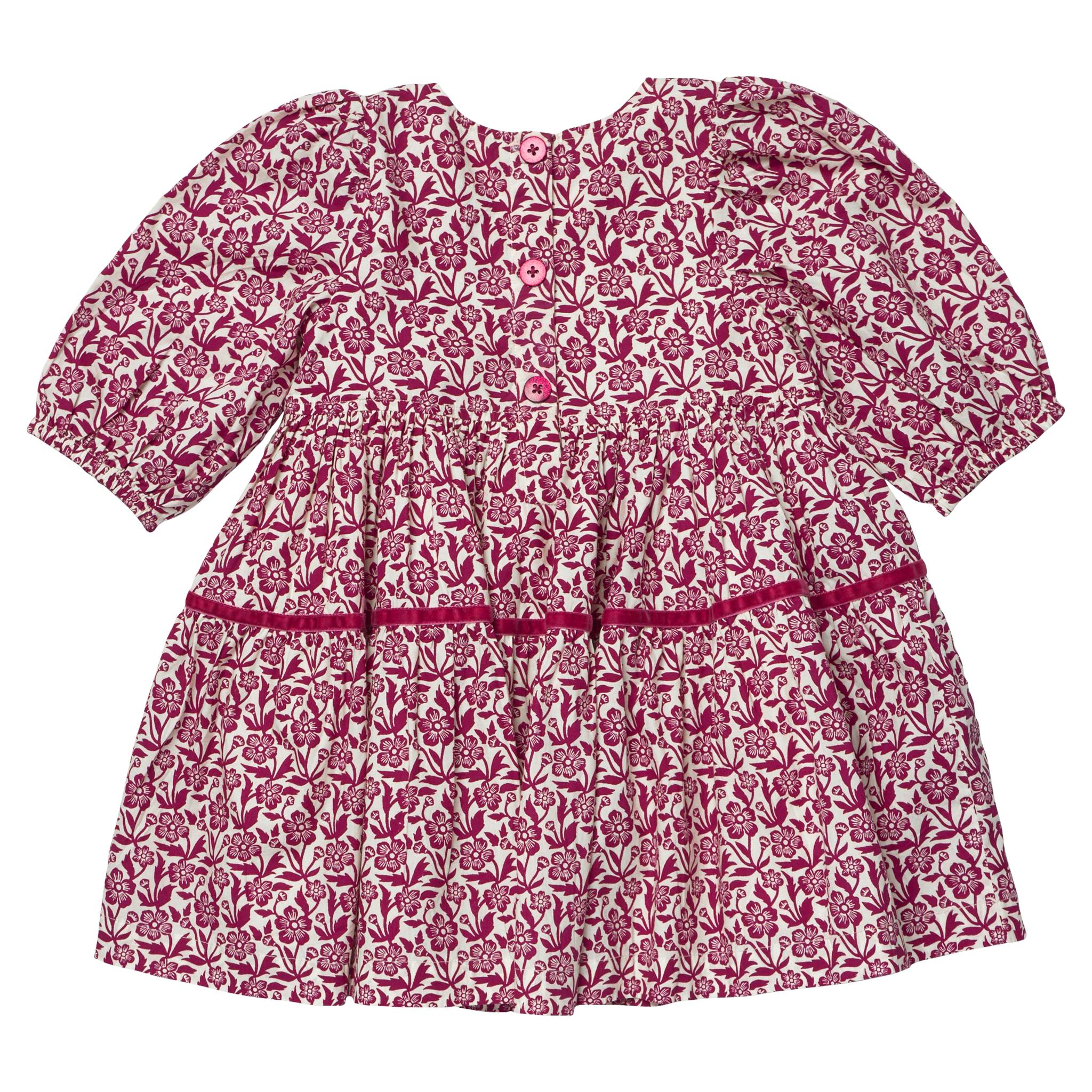 Girls Maribelle Dress - Burgundy Climbing Floral