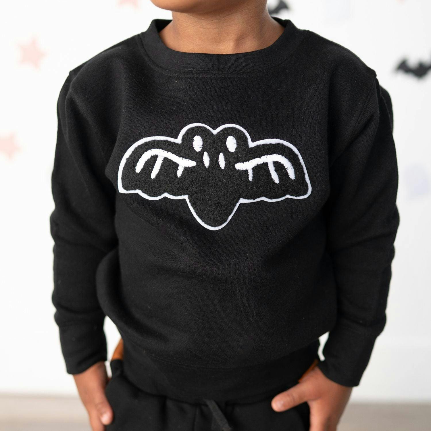 Bat Patch Halloween Sweatshirt