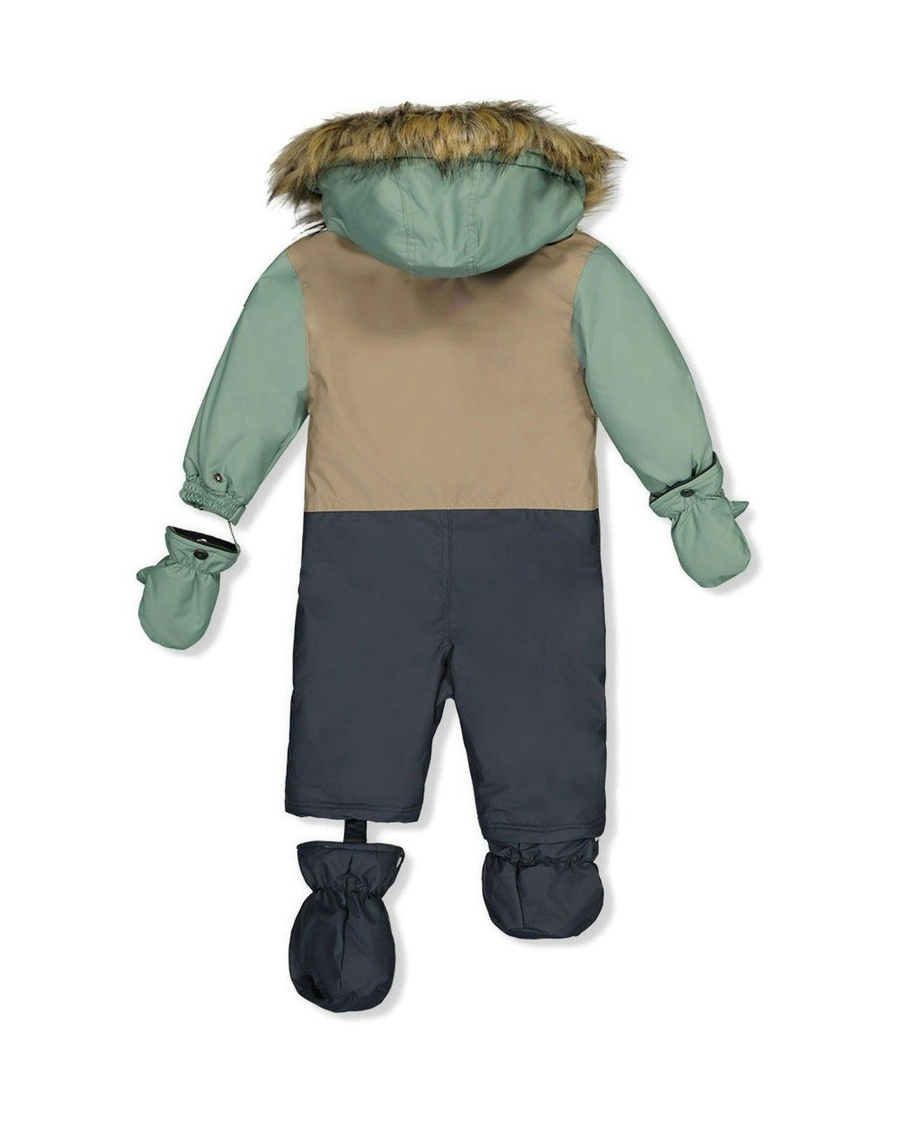 Baby One Piece Snowsuit Adapted For Car Seats Cool Dark Grey