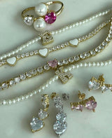 MICROPAVE INITIAL PEARL NECKLACE