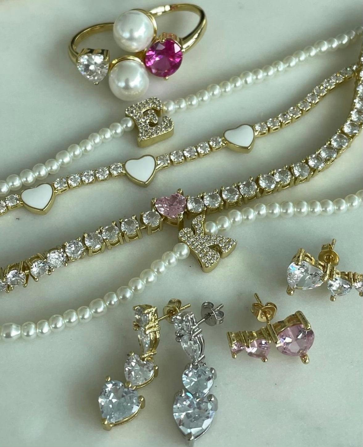 MICROPAVE INITIAL PEARL NECKLACE