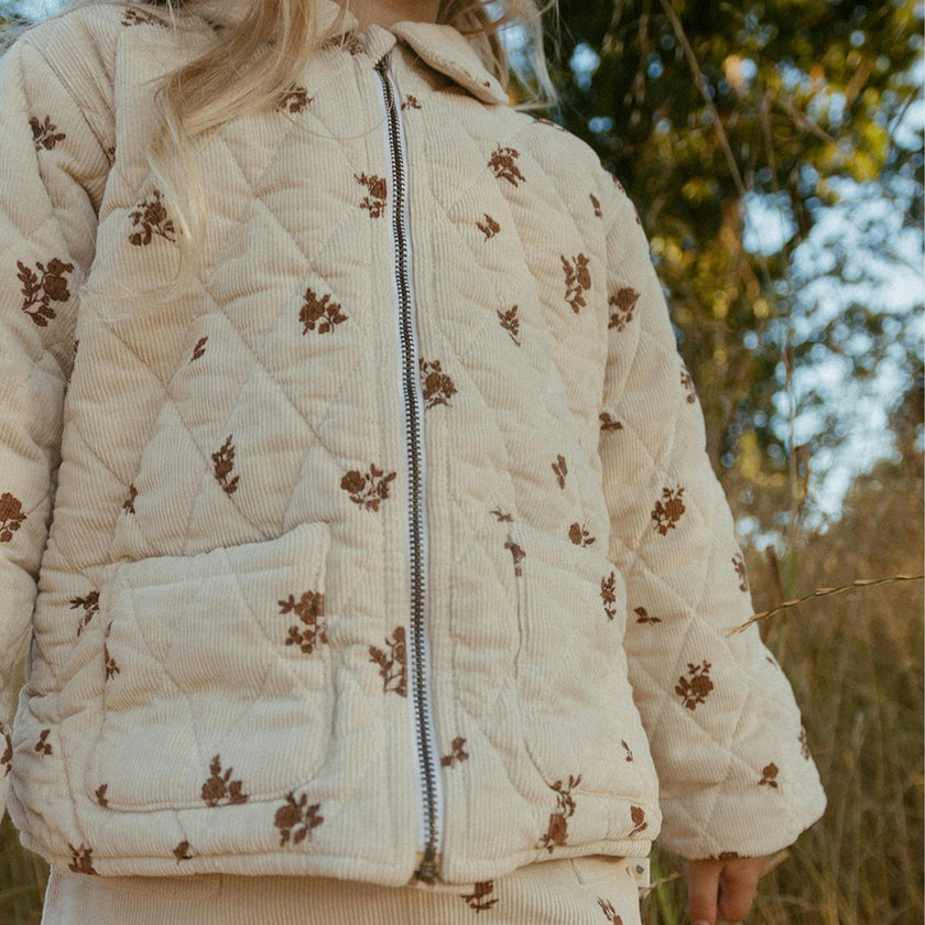 Organic Quilted Corduroy Zipper Jacket