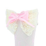 Embroidered Ribbon Bow Long Socks