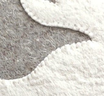 Hand Felted Wool Pillow - Cream Moose Silhouette Gray - 20"