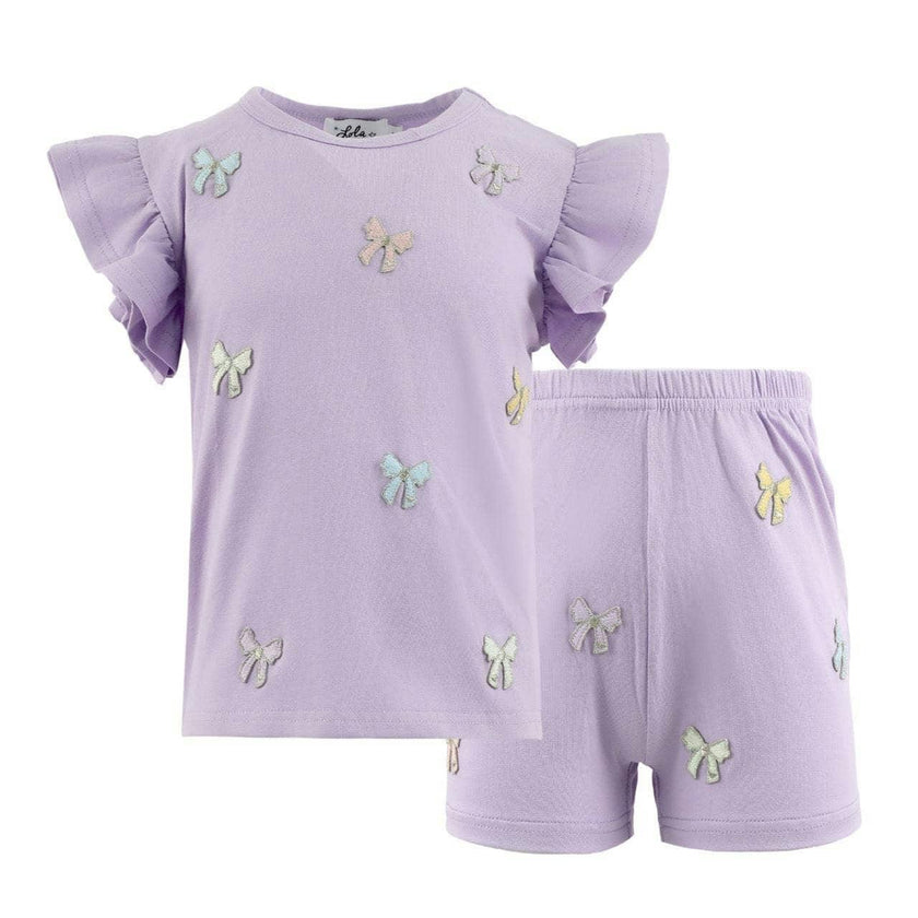 Lavender Pretty Bows Short Set