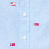 Embroidered Flag Oxford Shirt, blue