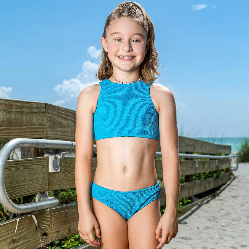 Meredith - Crinkle Two Piece Tankini Swimsuit