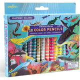 Striped Biggies 12 Color Pencils: