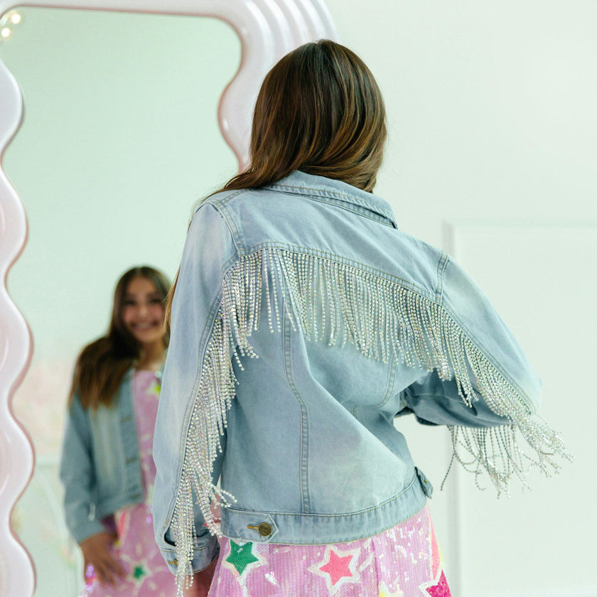 Crystal Tassel Denim Jacket