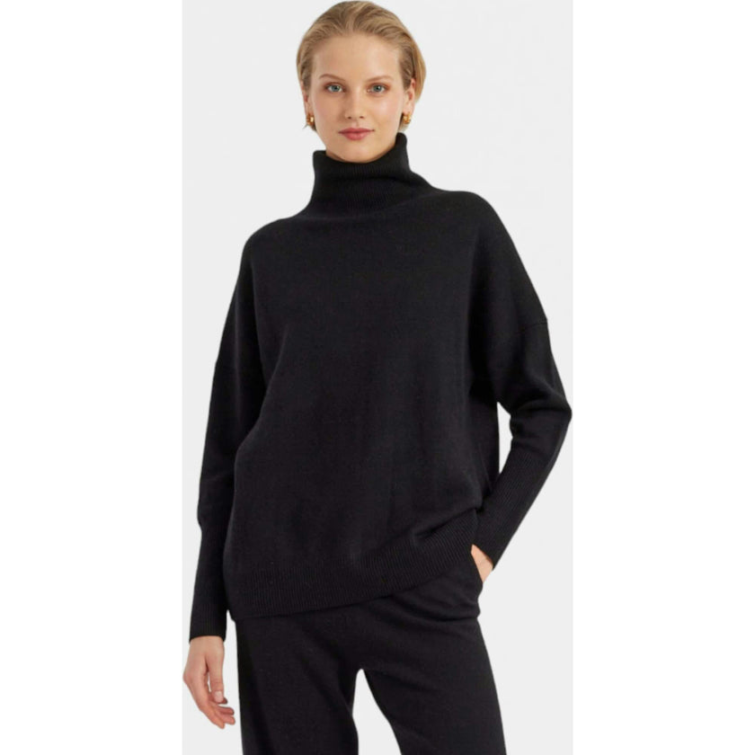 Pure Cashmere Roll Neck Sweater