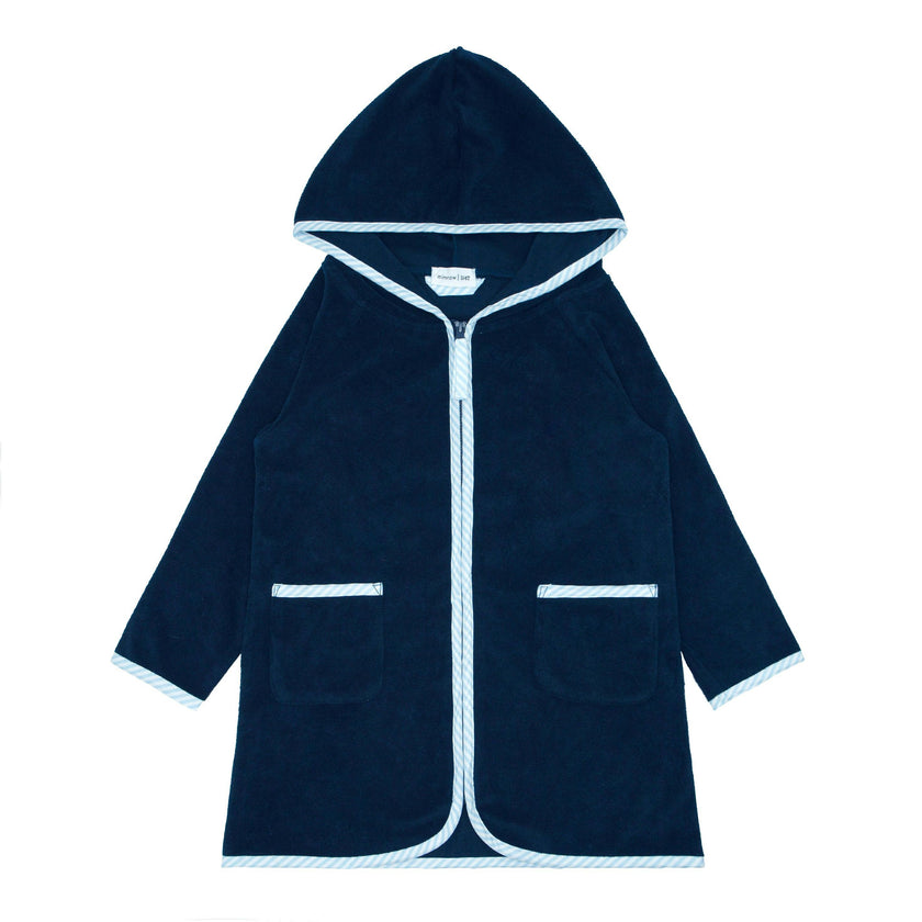 Unisex French Terry Hooded Coverup, Navy