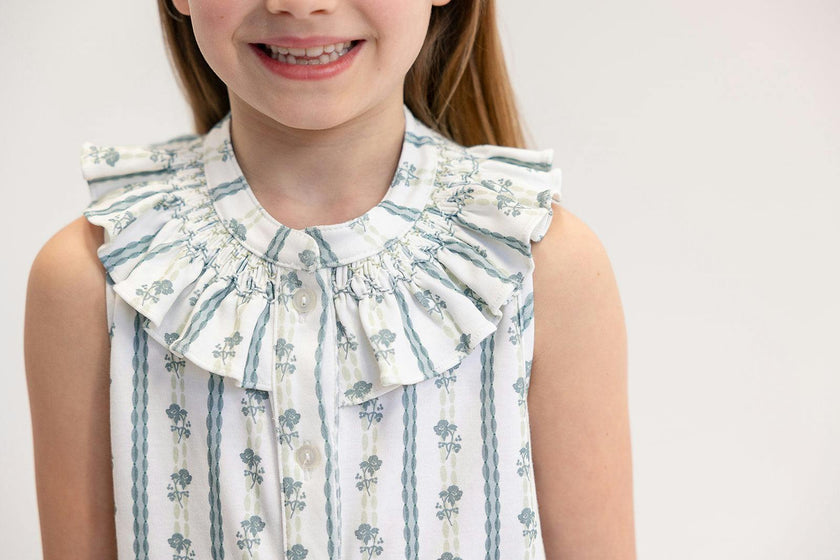 Molly Anne Sleeveless Dress in Scallop Stripe