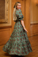 Madeline Maxi Dress in Evergreen Merry Ditsy