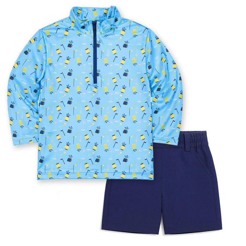 Golf Print Performance Knit 1/2 Zip