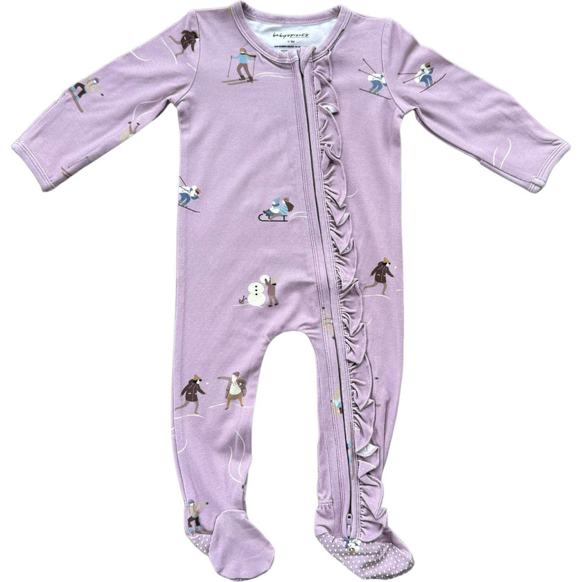 Footie Romper Lavender Cloud Checkered