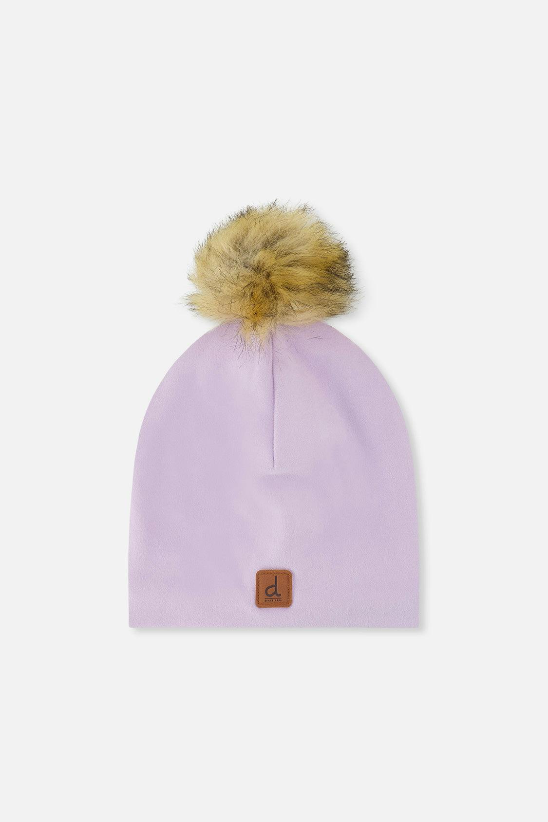 Jersey Hat With Pompom Lavender