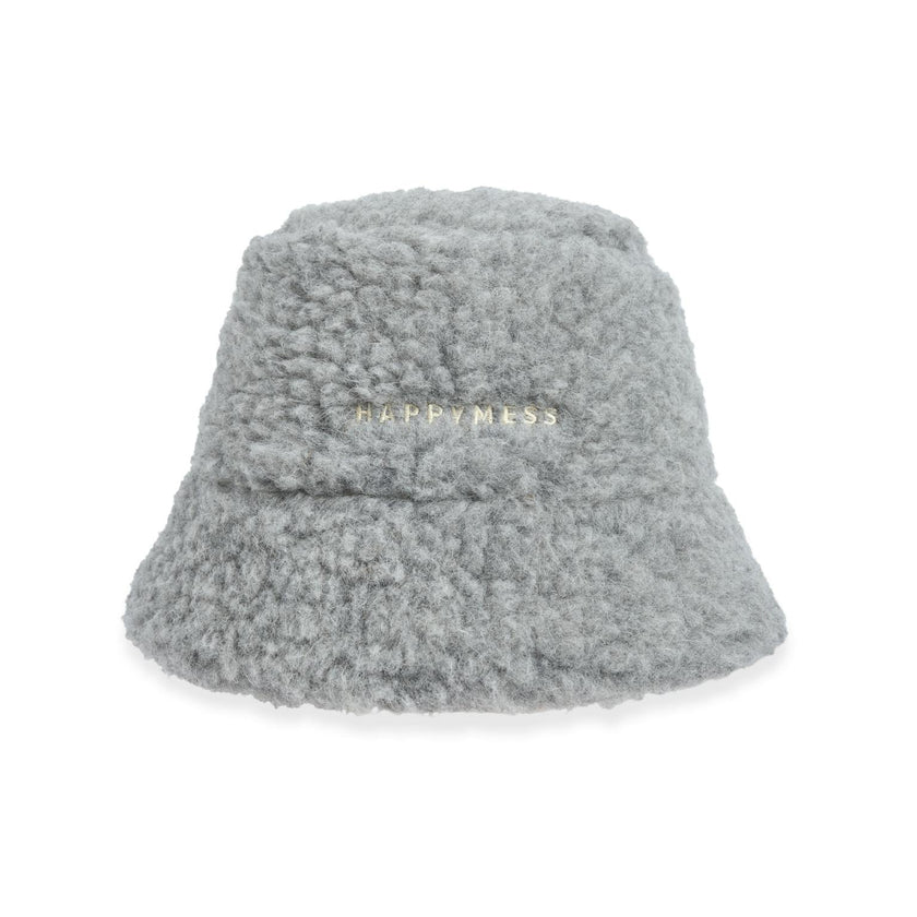 adult merino wool bucket hat - stone grey