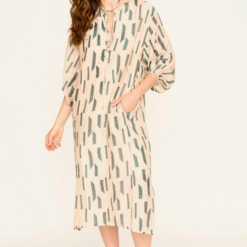 Kona Caftan in Parchment Rainfall