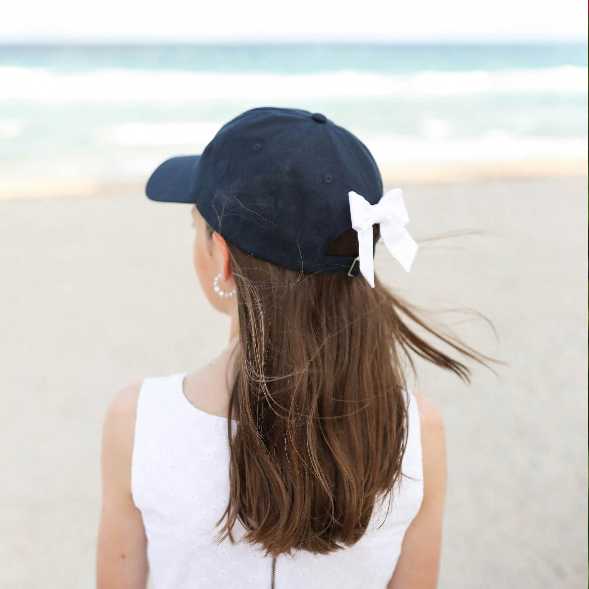 Customizable Bow Baseball Hat in Nellie Navy (Women)