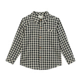 ATWOOD woven shirt black/cream cross stitched plaid