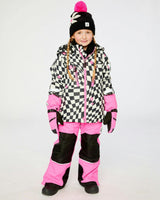 Two Piece Teknik Snowsuit Bright Pink And Checkered