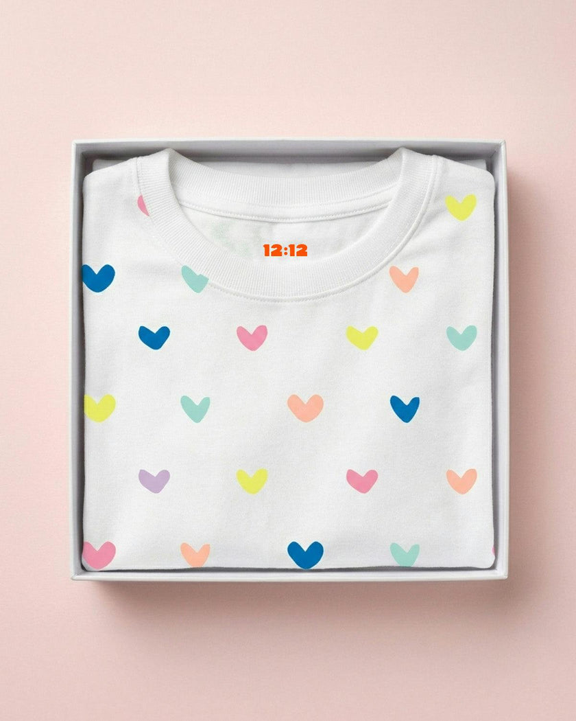 The Organic Long Sleeve Pajama Set [Rainbow Hearts]