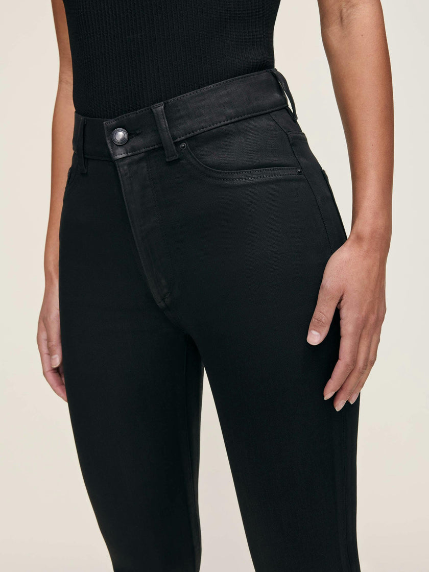Bridget Boot High Rise Instasculpt™ Crop Jeans Black Coated