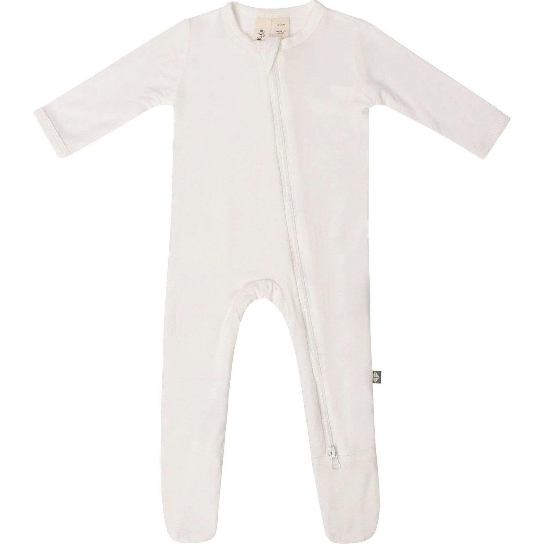 Zippered Footie, White