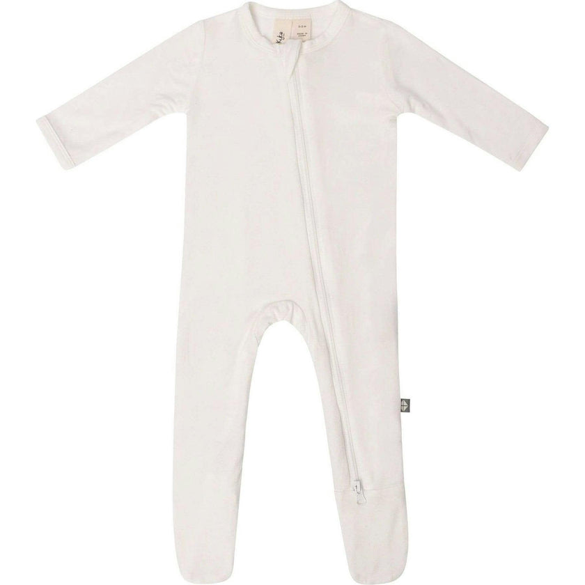Zippered Footie, White
