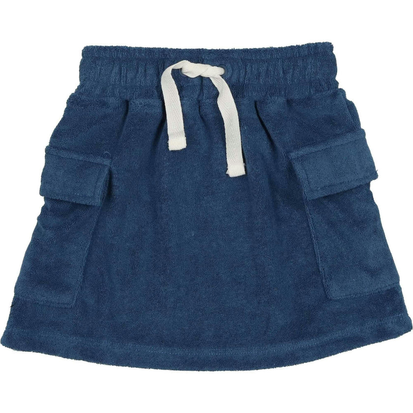 Terry Cloth Pocket Short Skirt