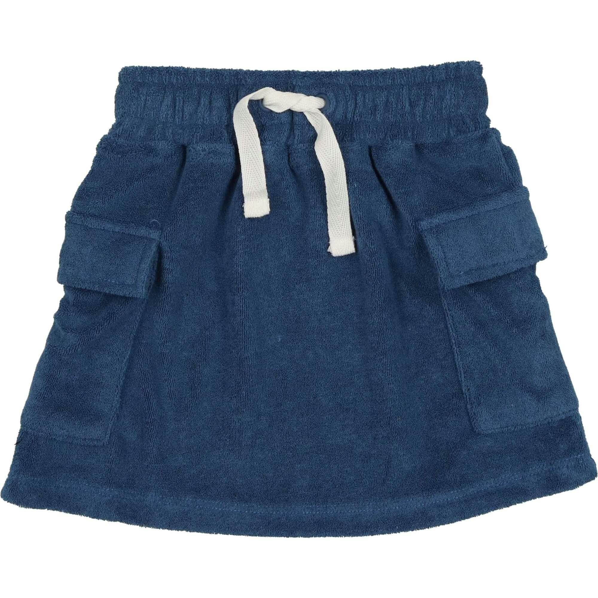 Terry Cloth Pocket Short Skirt