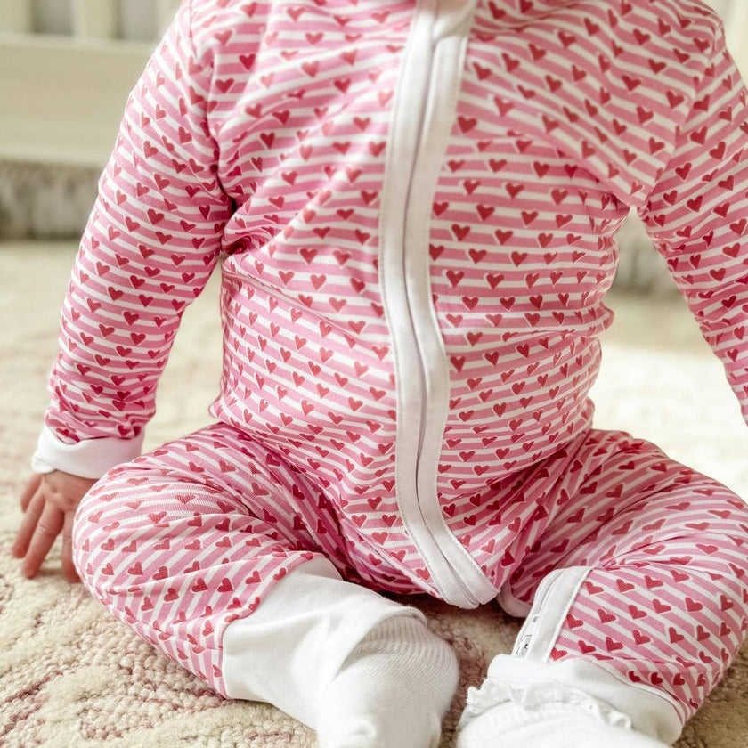 Sailor Hearts Zip Baby Onesie