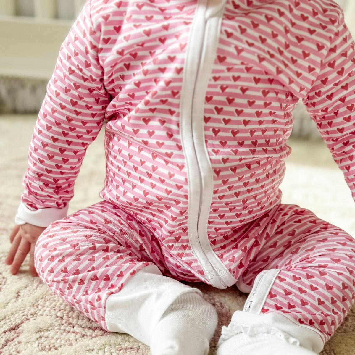 Sailor Hearts Zip Baby Onesie